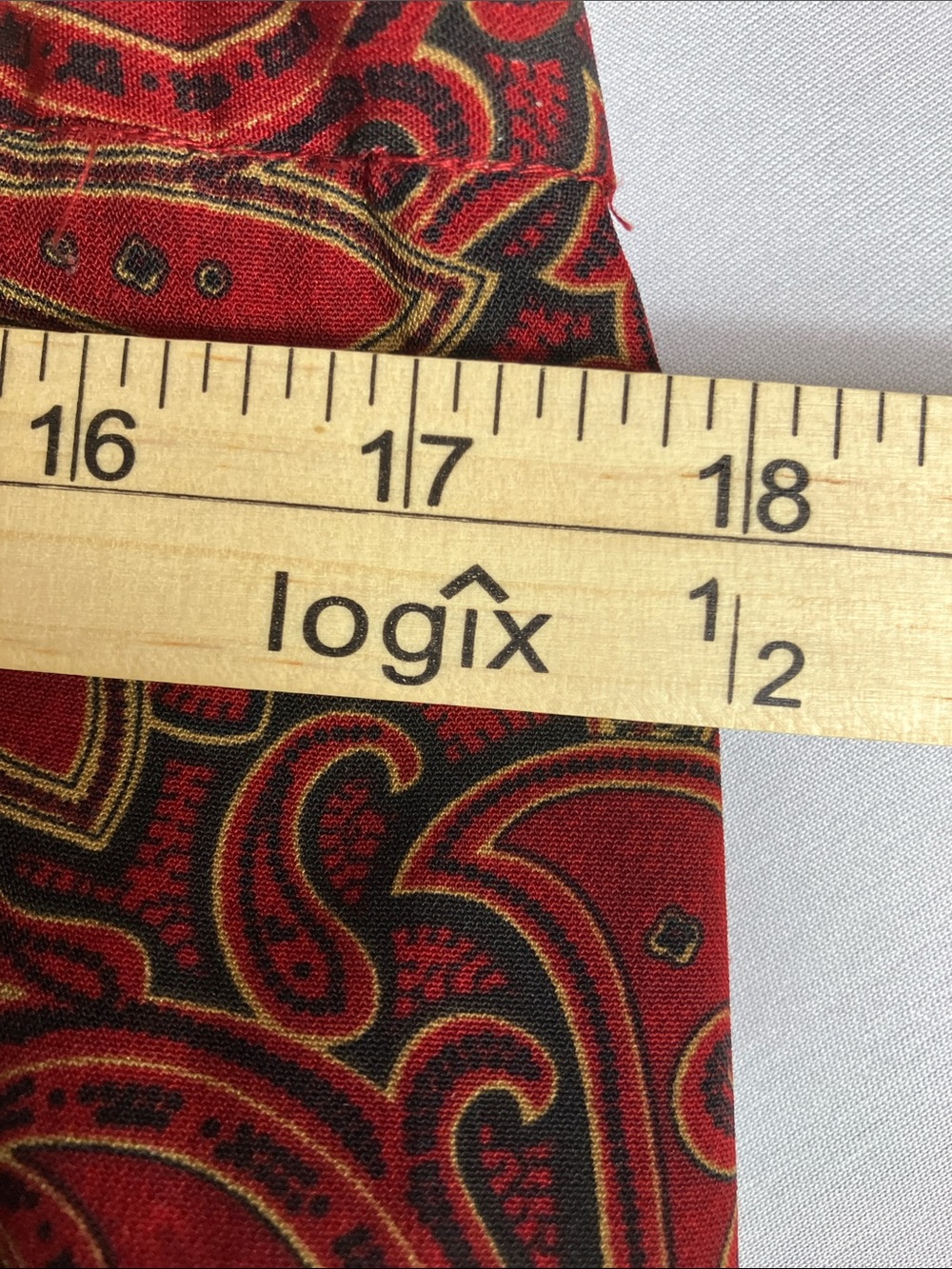 Red Paisley Maxi Skirt with Gold Accents - Picture 5 of 10